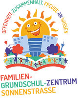 Sonnenstrasse - Logo mit Schriftzug - zentriert - Farbig - einfach_Slogan